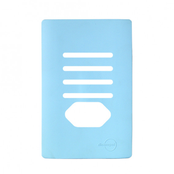 Placa p/ 4 Interruptores + Tomada 4x2 - Novara Especiais Celeste